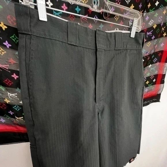 Punk DICKIES Pinstripe Cut Off Shorts Classic Cargo Work Pants 🩸 ★